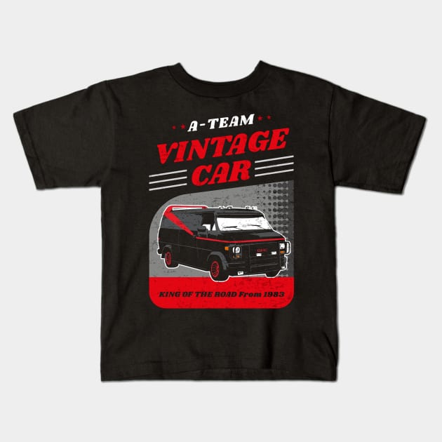 A-Team Vintage Car 80s Kids T-Shirt by TEEWEB